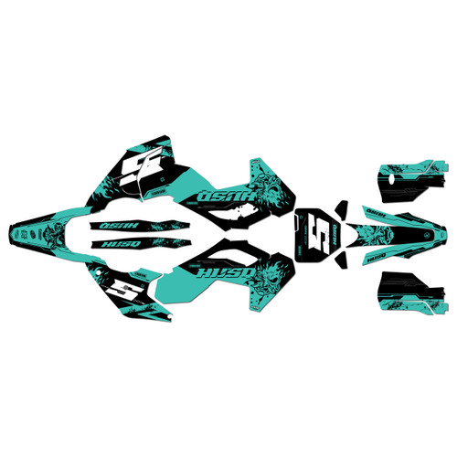 husqvarna fx350 graphics kit 2023-2024 nightcity series teal
