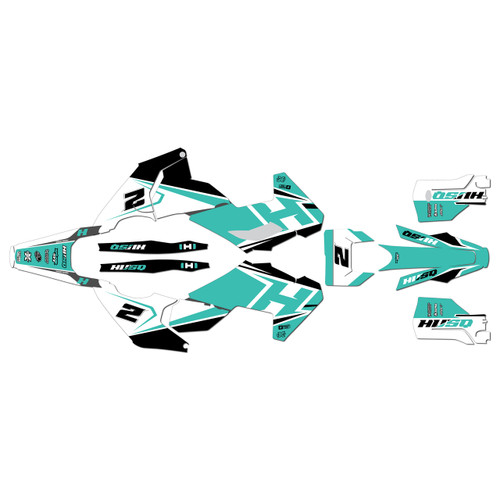husqvarna te125 graphics kit 2025-2026 ace series teal