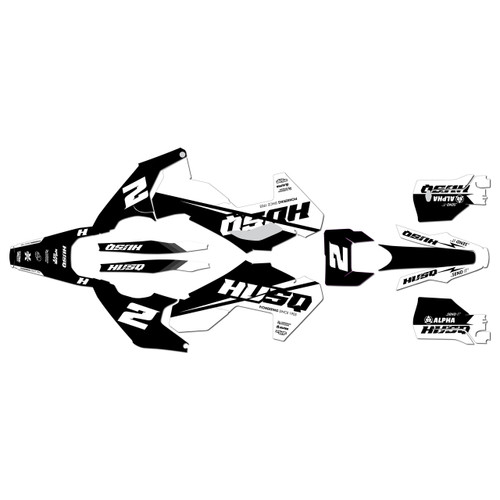 husqvarna te125 graphics kit 2025-2026 base series white