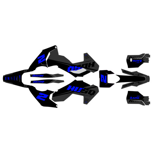 husqvarna te250 graphics kit 2024-2026 base series blue-shift