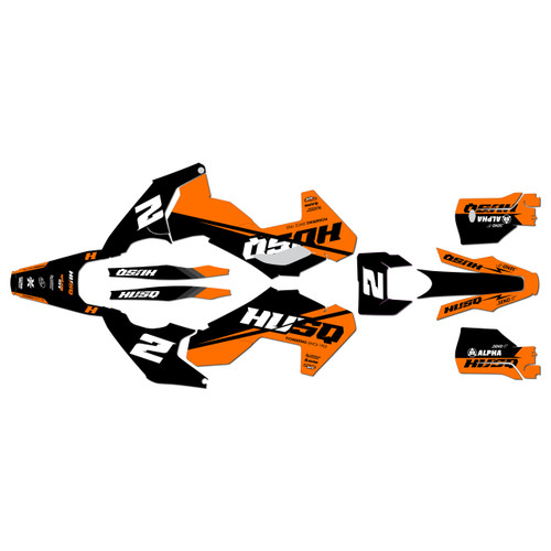 husqvarna fe250 graphics kit 2024-2026 base series orange