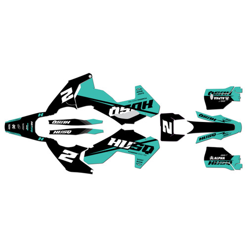 husqvarna fe350 graphics kit 2024-2026 base series teal