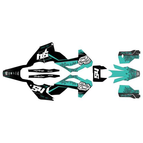 husqvarna te250 graphics kit 2024-2026 fatality series teal