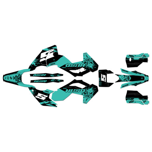 husqvarna te150 graphics kit 2024-2026 nightcity series teal