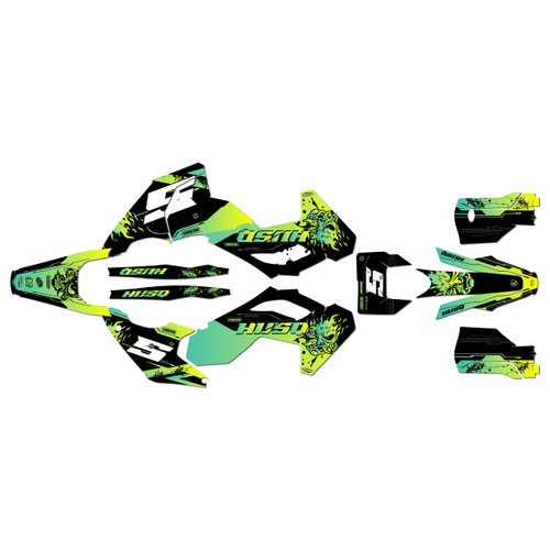 husqvarna te150 graphics kit 2024-2026 nightcity series green