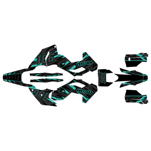 husqvarna te150 graphics kit 2024-2026 twitch series teal