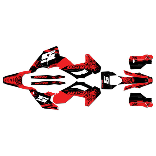 husqvarna te300 graphics kit 2024-2026 nightcity series red