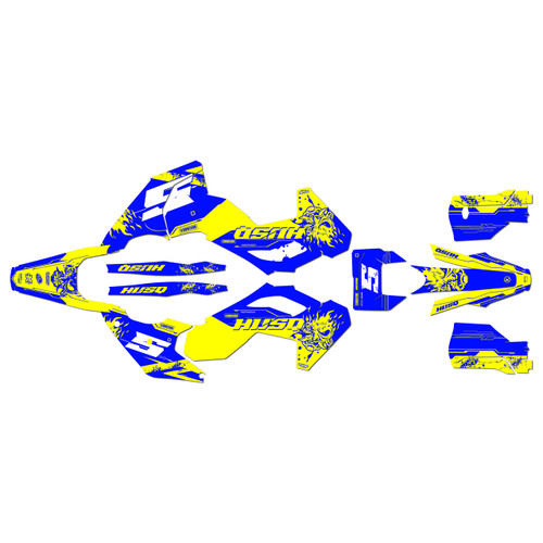 husqvarna te300 graphics kit 2024-2026 nightcity series yellow-shift