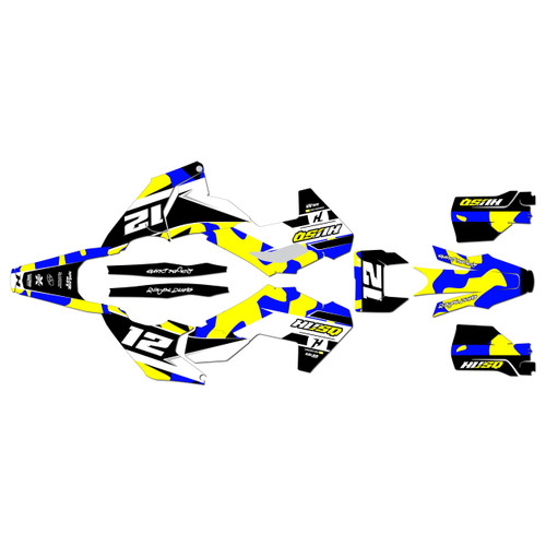 husqvarna te300 graphics kit 2024-2026 shades series yellow