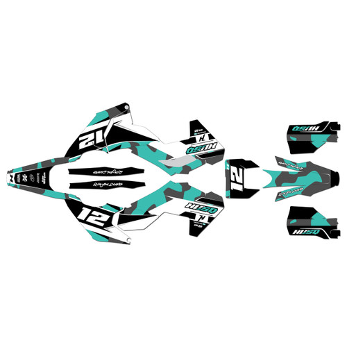 husqvarna te300 graphics kit 2024-2026 shades series teal