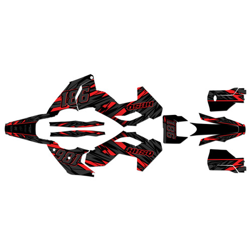 husqvarna te300 graphics kit 2024-2026 twitch series red
