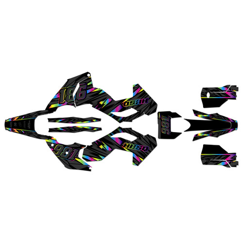 husqvarna te300 graphics kit 2024-2026 twitch series rainbow