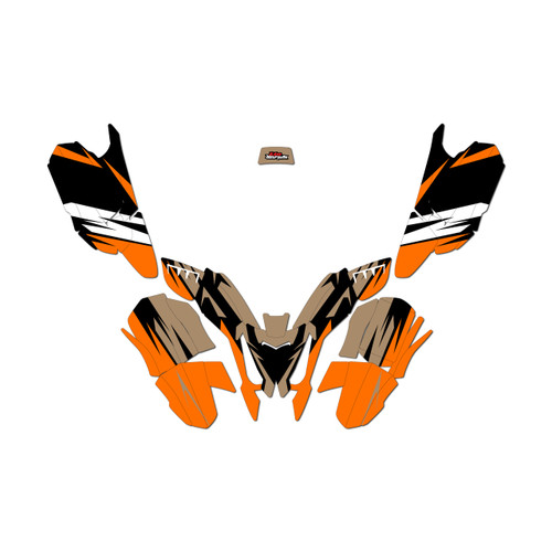 polaris outlaw50 graphics kit all years divison series orange