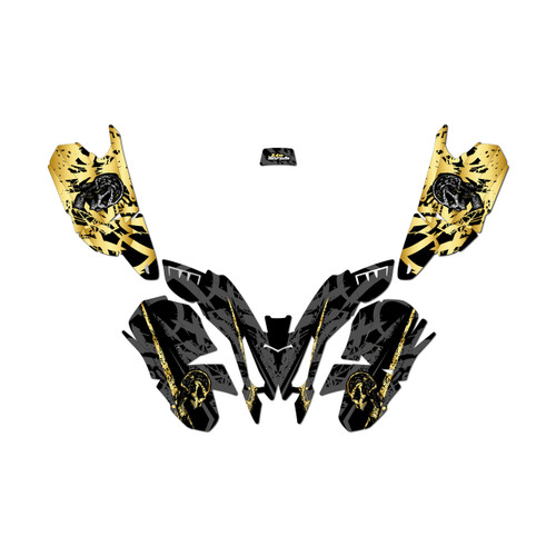 polaris outlaw50 graphics kit all years revolt series gold