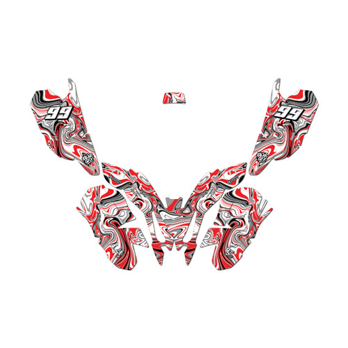 polaris outlaw50 graphics kit all years snagged series red