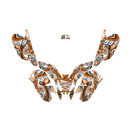 polaris outlaw50 graphics kit all years snagged series orange