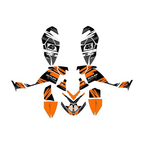 polaris outlaw525 graphics kit 2006-2008 division series orange