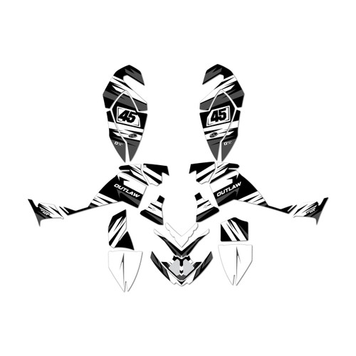 polaris outlaw450 graphics kit 2006-2008 division series white