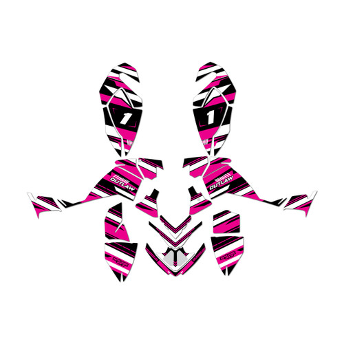 polaris outlaw500 graphics kit 2006-2008 razor series magenta