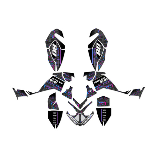 polaris outlaw525 graphics kit 2006-2008 rift series magenta