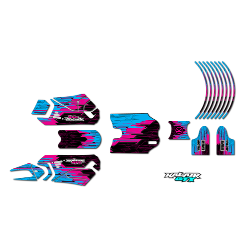 stacyc 12ebrushless graphics kit all years fracture series cyan