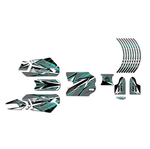 stacyc 12ebrushless graphics kit all years shred series teal