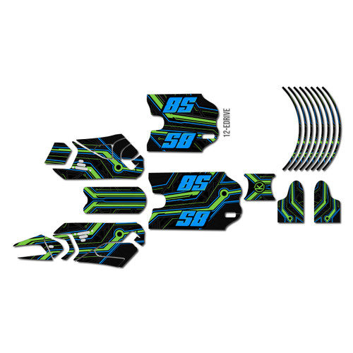 stacyc 16ebrushless graphics kit all years electron series green