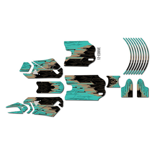 stacyc 16ebrushless graphics kit all years fracture series teal