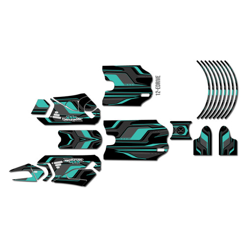 stacyc 16ebrushless graphics kit all years klutch series teal