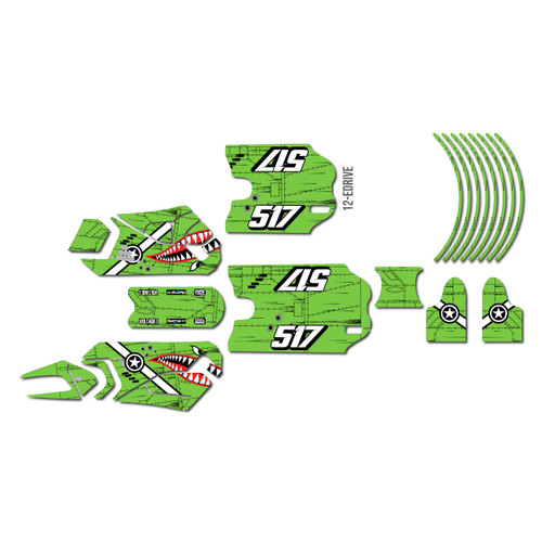 stacyc 16ebrushless graphics kit all years predator series green