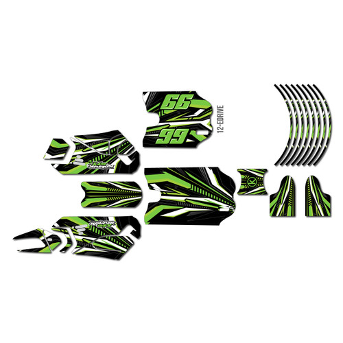 stacyc 16ebrushless graphics kit all years prime series green