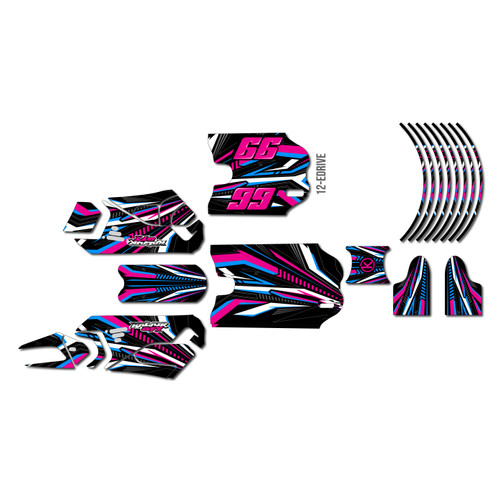 stacyc 16ebrushless graphics kit all years prime series magenta