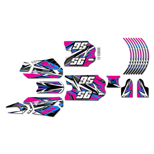stacyc 16ebrushless graphics kit all years shred series magenta