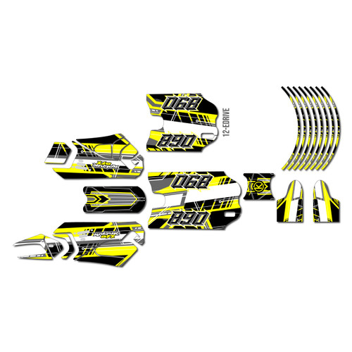 stacyc 16ebrushless graphics kit all years swift series yellow