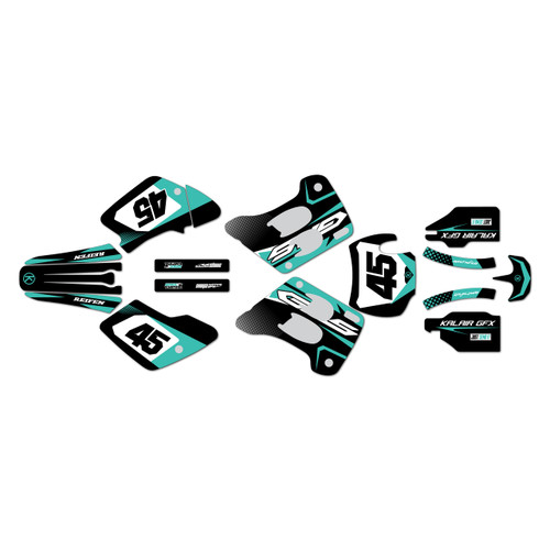 gasgas ec250 graphics kit 1996-2001 division series teal