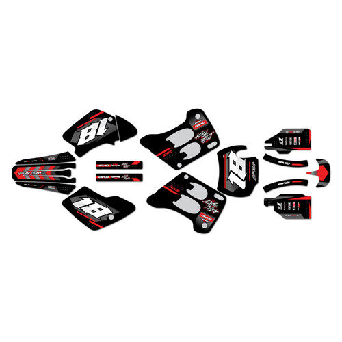 gasgas ec200 graphics kit 1996-2001 rebel series red