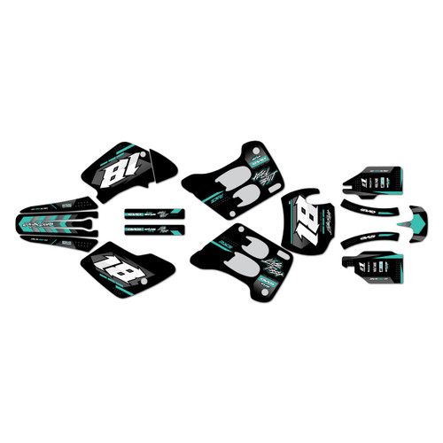 gasgas ec200 graphics kit 1996-2001 rebel series teal
