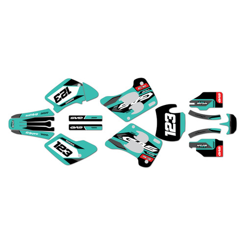 gasgas ec200 graphics kit 1996-2001 rugged series teal