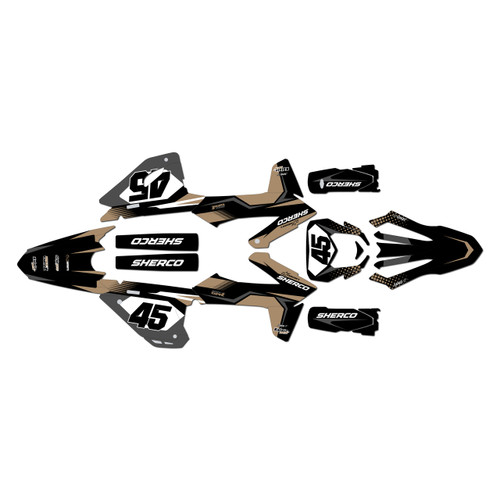 sherco 125se graphics kit 2025-2027 division series tan