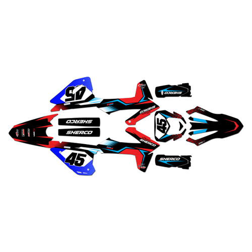 sherco 250sef graphics kit 2025-2027 division series red
