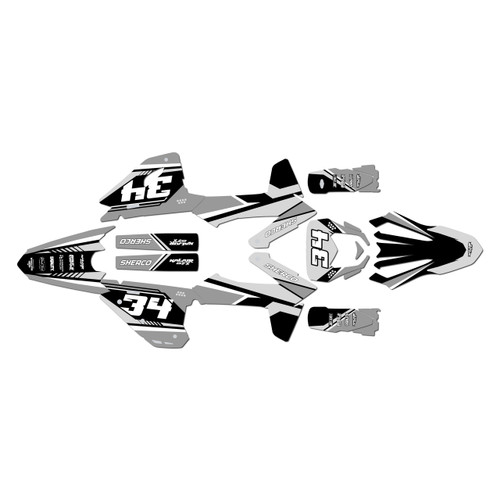 sherco 300sef graphics kit 2025-2027 icon series white