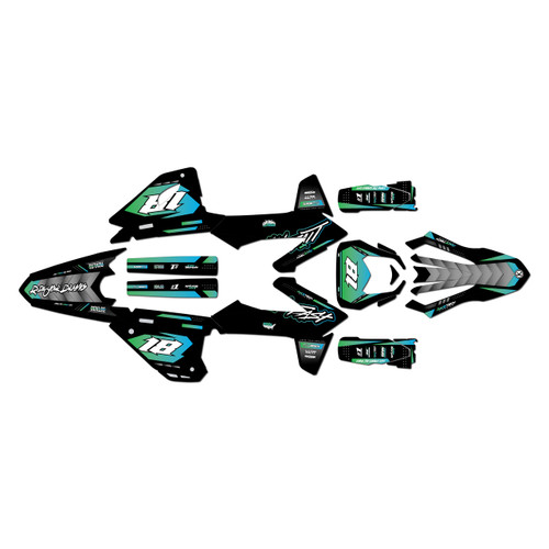 sherco 300sef graphics kit 2025-2027 rebel series green