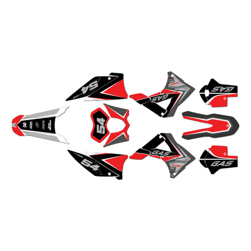 gasgas ec200 graphics kit 2010-2011 inferno series red