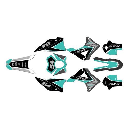 gasgas ec300 graphics kit 2010-2011 inferno series teal