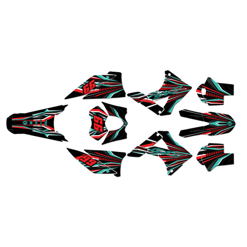 gasgas ec250 graphics kit 2010-2011 prime series teal-shift