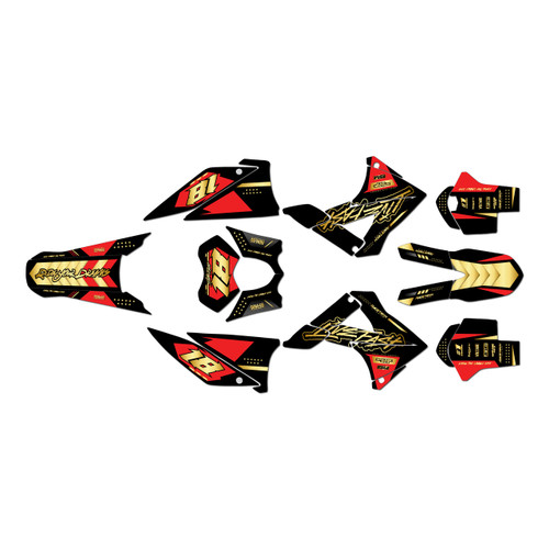 gasgas ec200 graphics kit 2010-2011 rebel series gold