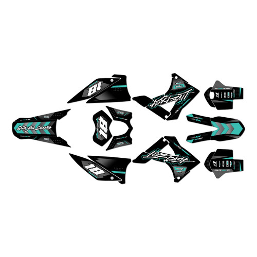 gasgas ec250 graphics kit 2010-2011 rebel series teal