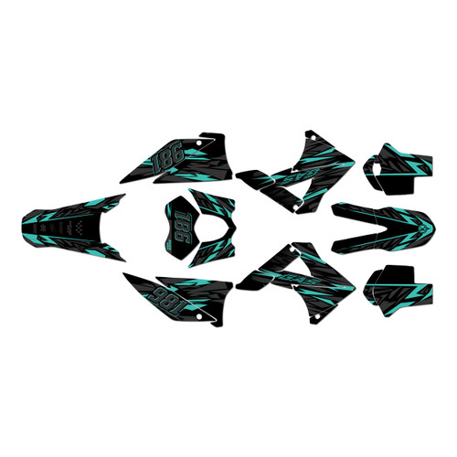 gasgas ec200 graphics kit 2010-2011 twitch series teal