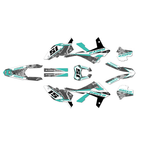 gasgas ec300 graphics kit 2012-2017 cloaked series teal