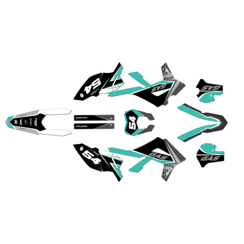 gasgas ec300f graphics kit 2012-2017 inferno series teal